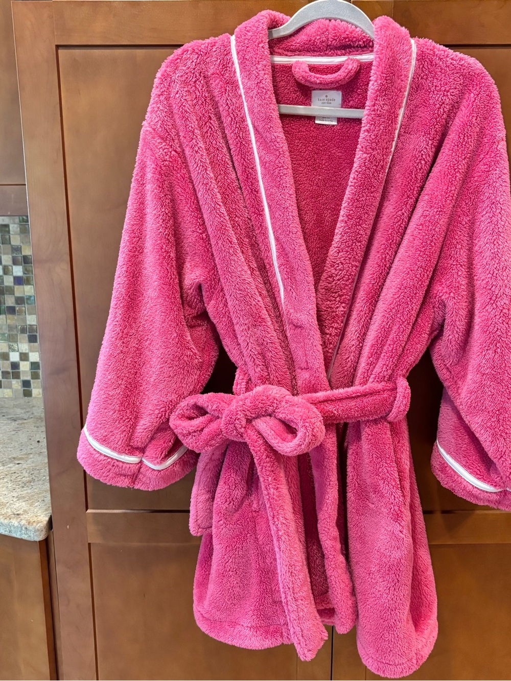Kate Spade Hot Pink Plush Short Robe